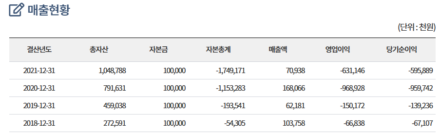미래야놀자 경영현황