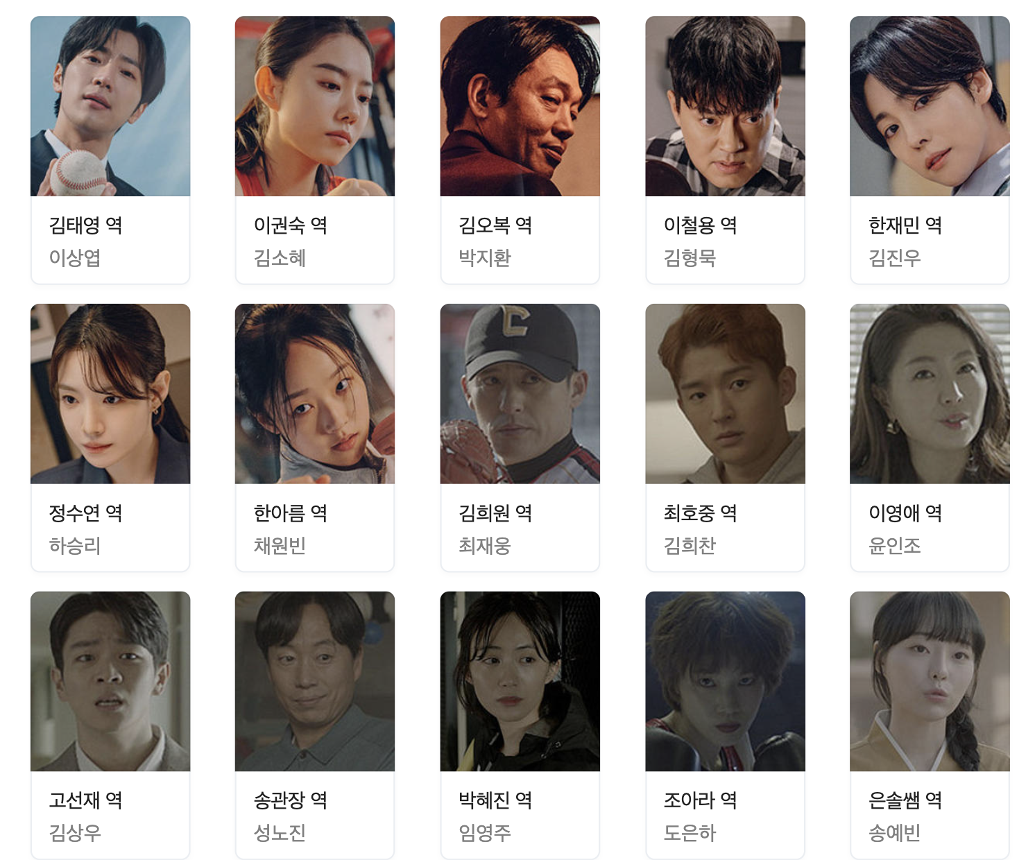 순정복싱 등장인물