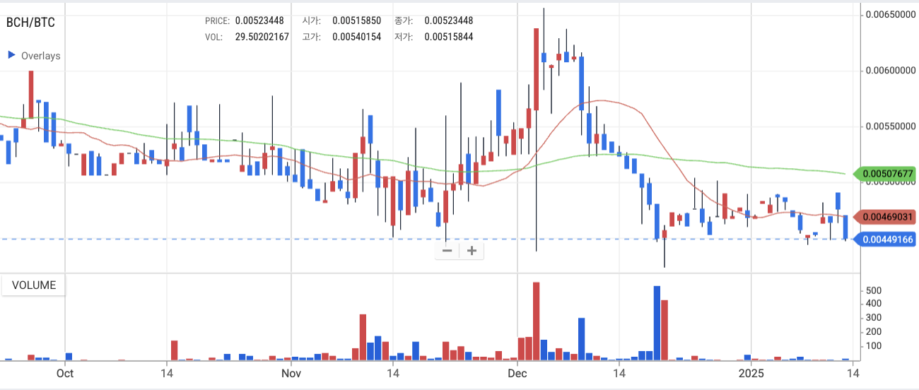 비트코인 캐시 가격 흐름