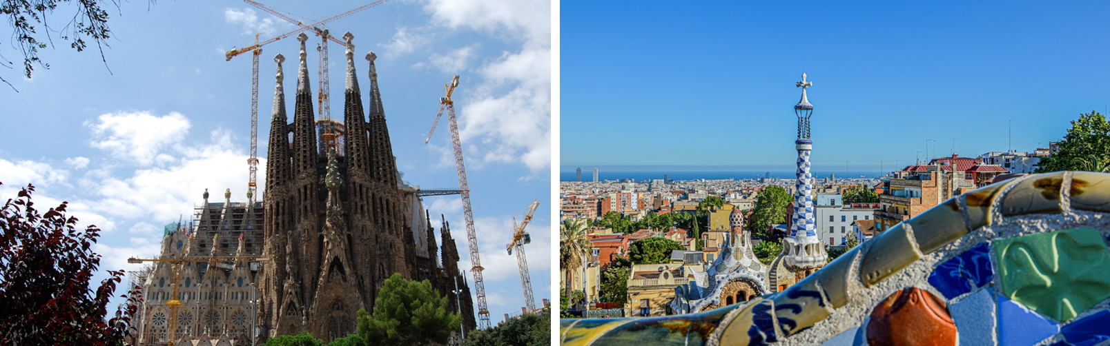 바르셀로나 사그라다 파밀리아 성당과 구엘 공원