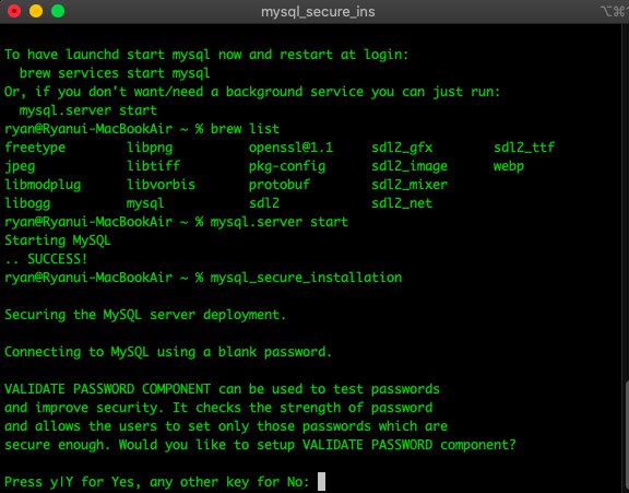 mysql 설치 진행