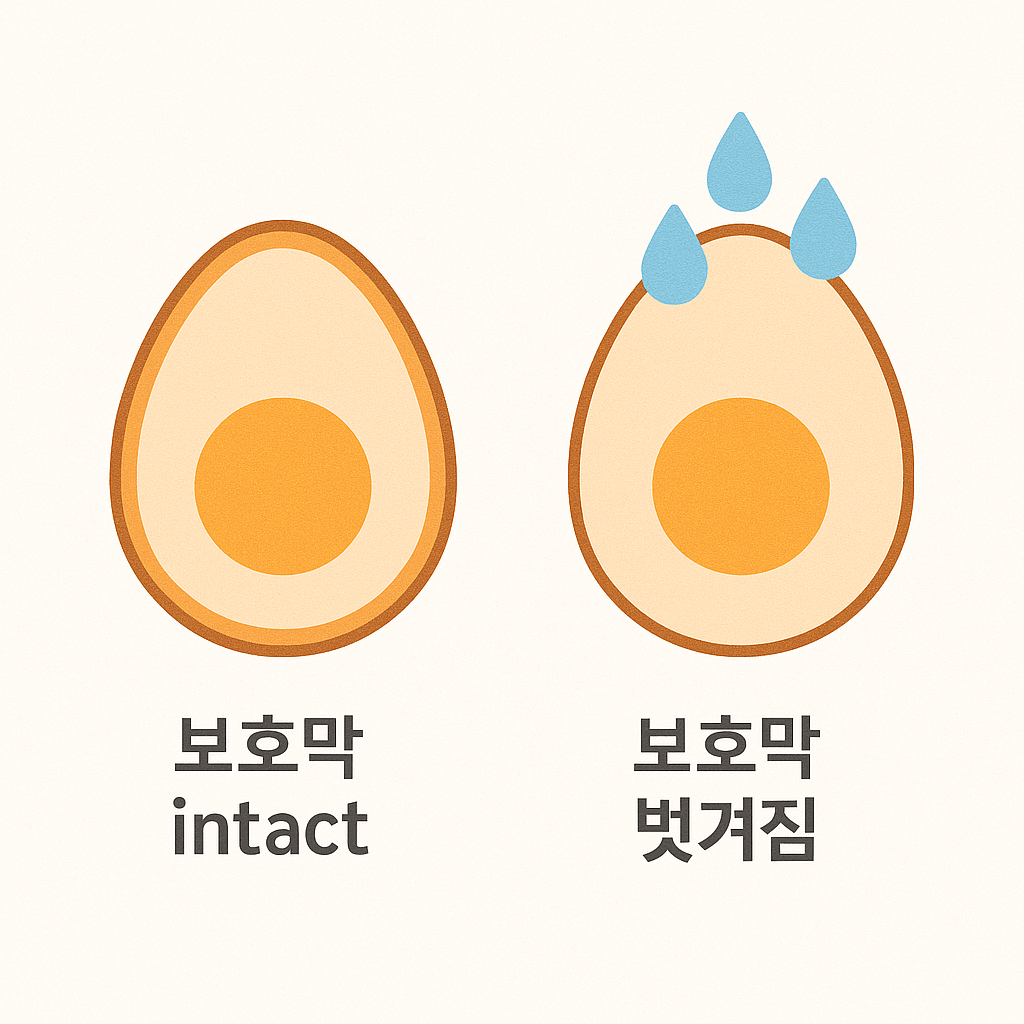 계란을 씻으면 안 되는 이유