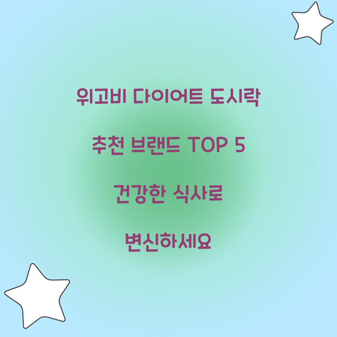 위고비 다이어트 도시락 추천 브랜드