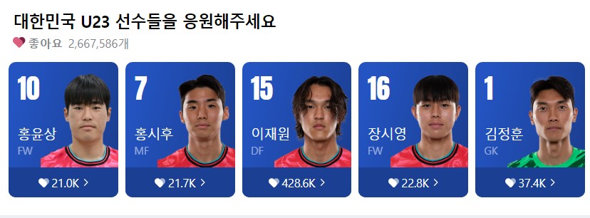 한국 국가대표 선수