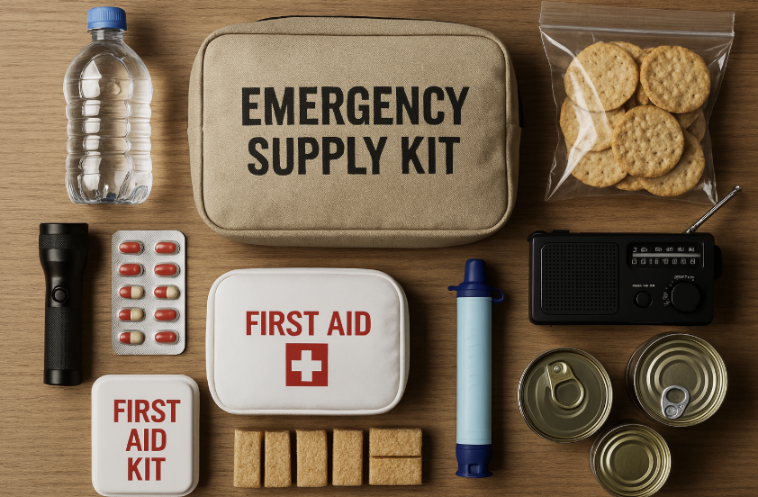 생존 키트 구성품들