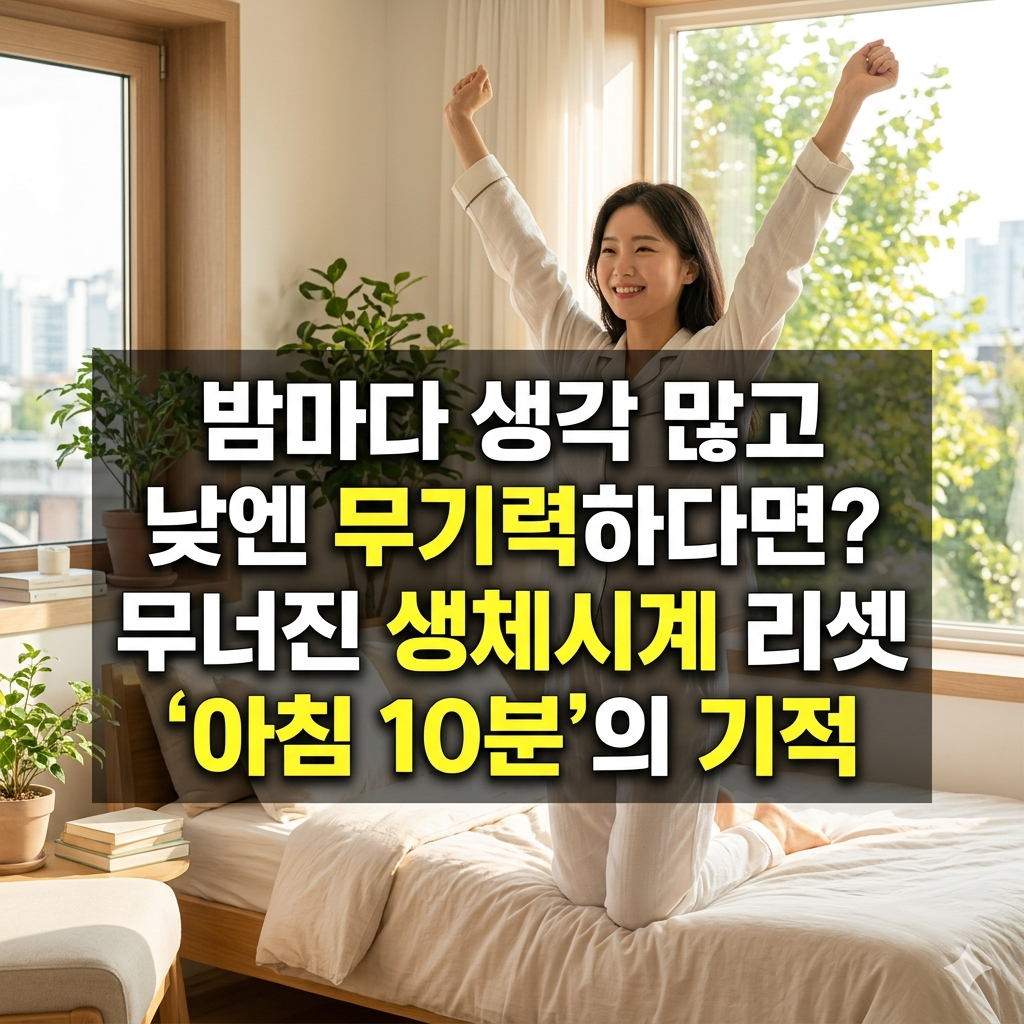 아침 햇살이 가득 들어오는 창가에서 기지개를 켜는 모습