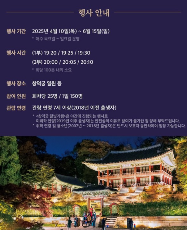 4월에 개최하는 주요 축제들 중 창덕궁 달빛 기행