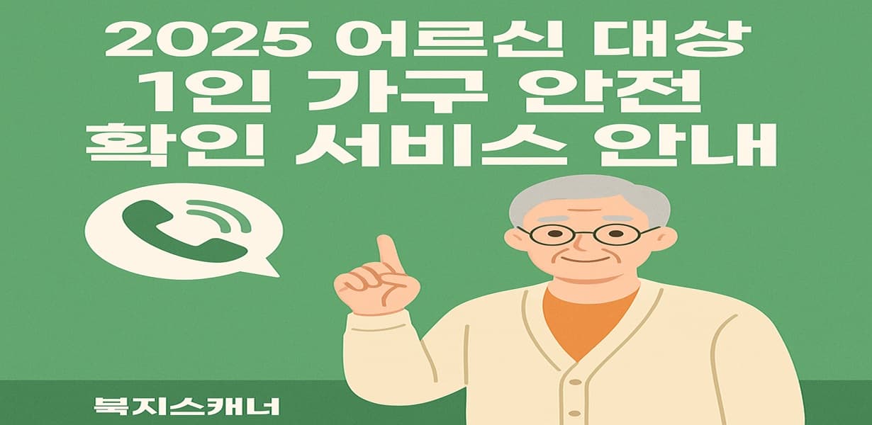 “2025년 어르신 대상 1인 가구 안전 확인 서비스를 안내하는 썸네일 이미지”