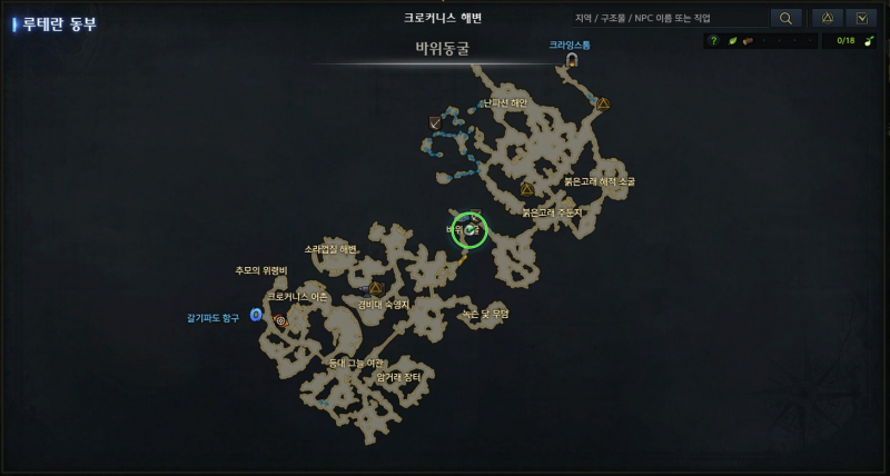 크로커니스 해변 지도