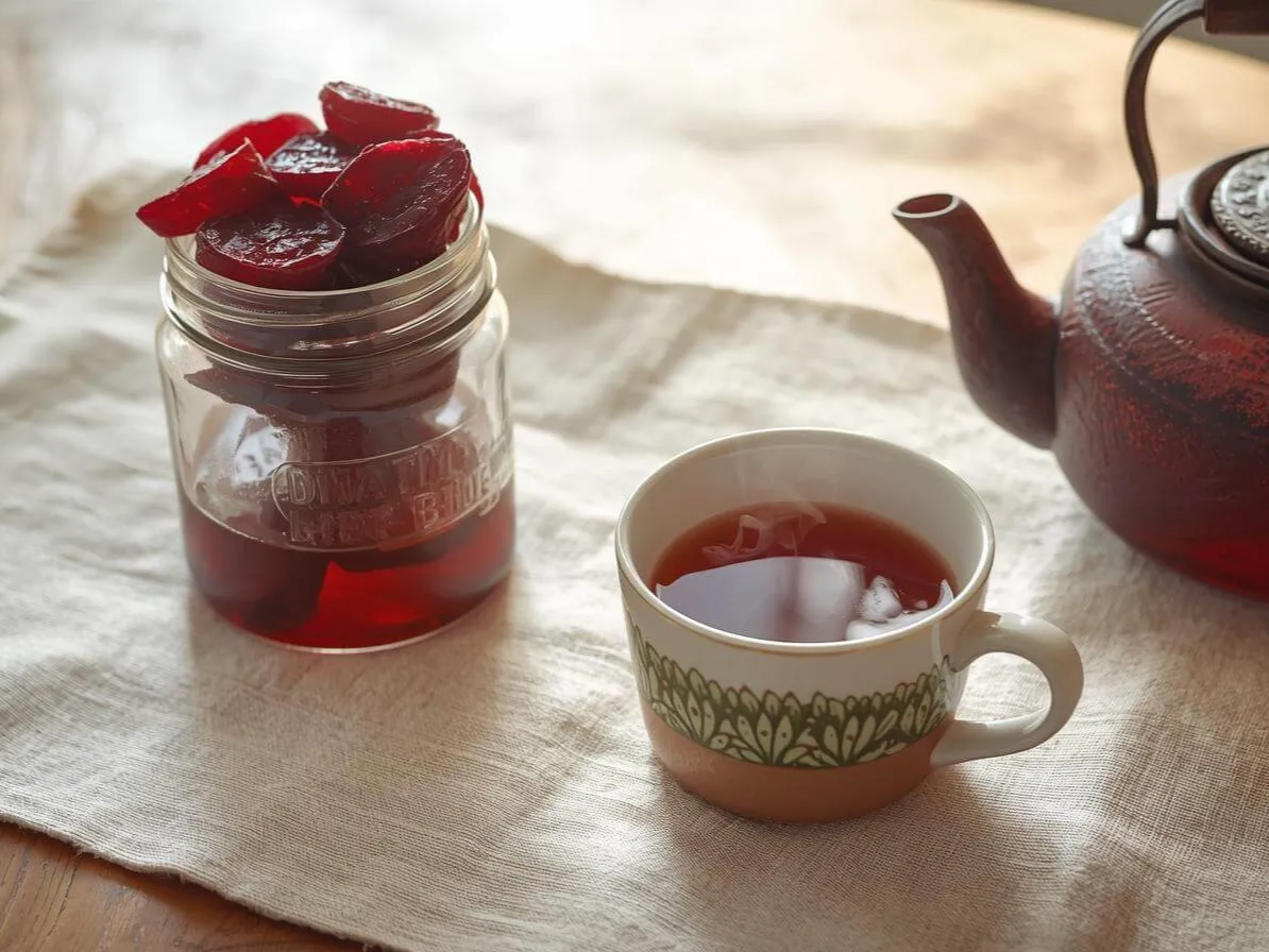 말린 비트차 섭취