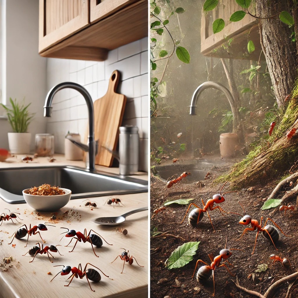 집 개미와 야생 개미의 차이점