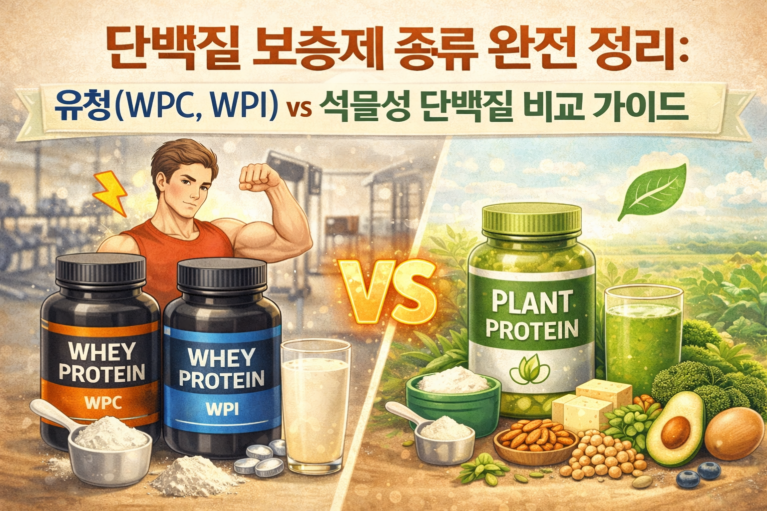 단백질 보충제 종류 유청 카제인 식물성 비교 가이드