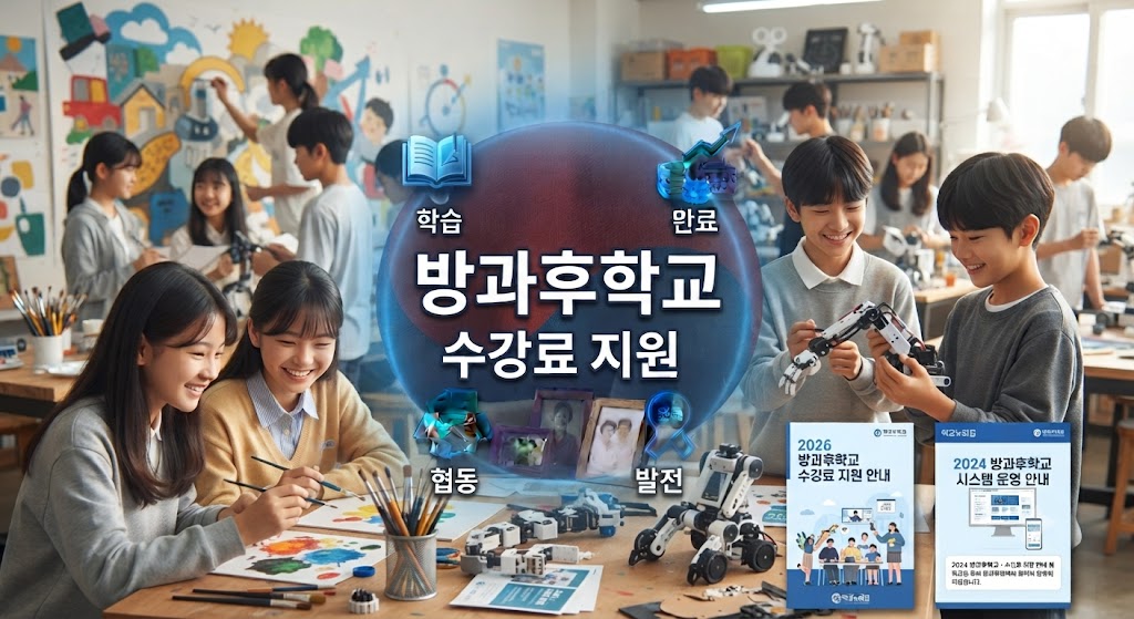 방과후학교 자유수강권으로 저소득층 학생이 프로그램을 이용하는 모습