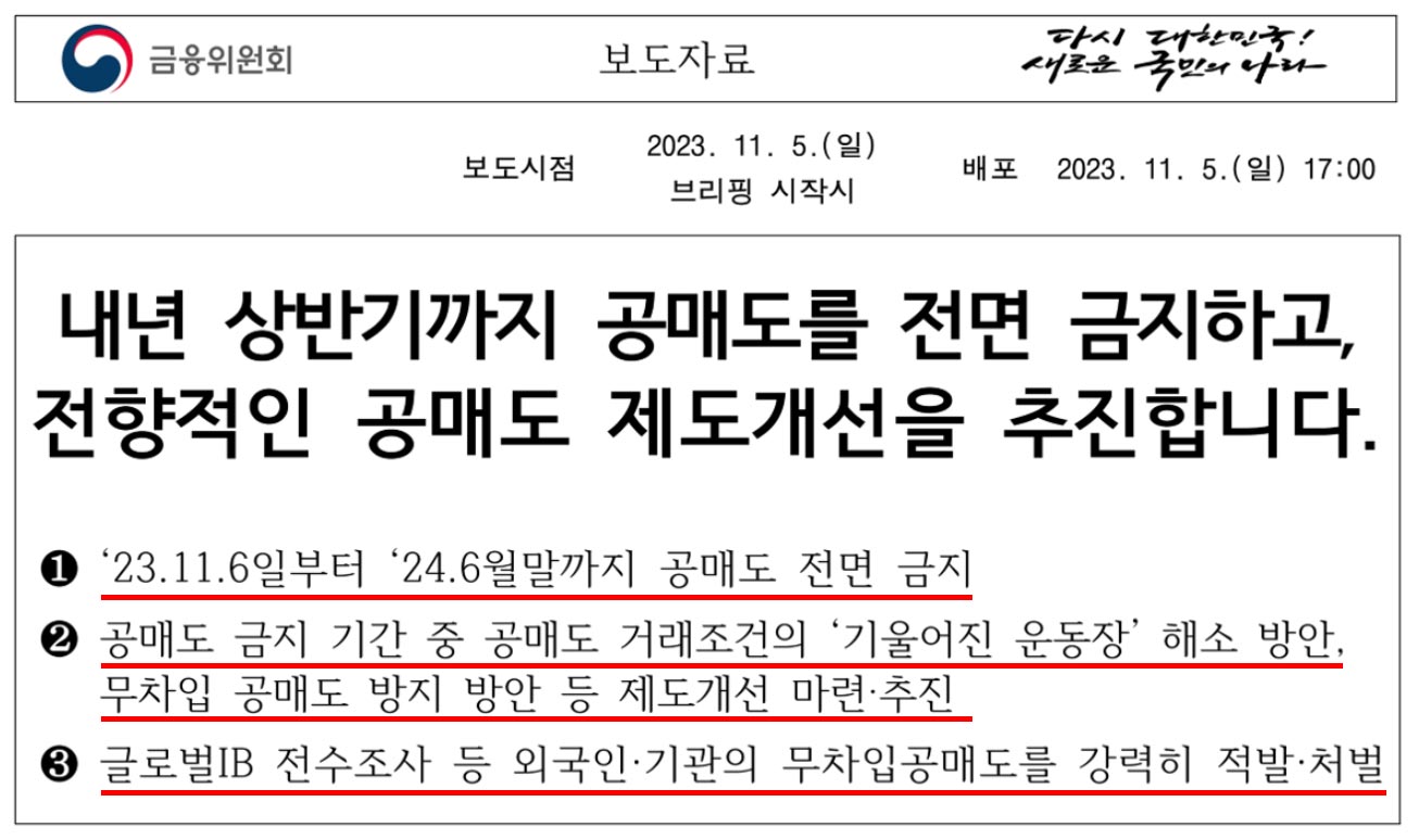 공매도 금지 영향