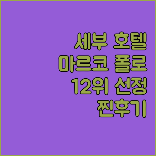 세부 프리미엄 호텔 마르코 폴로 플라