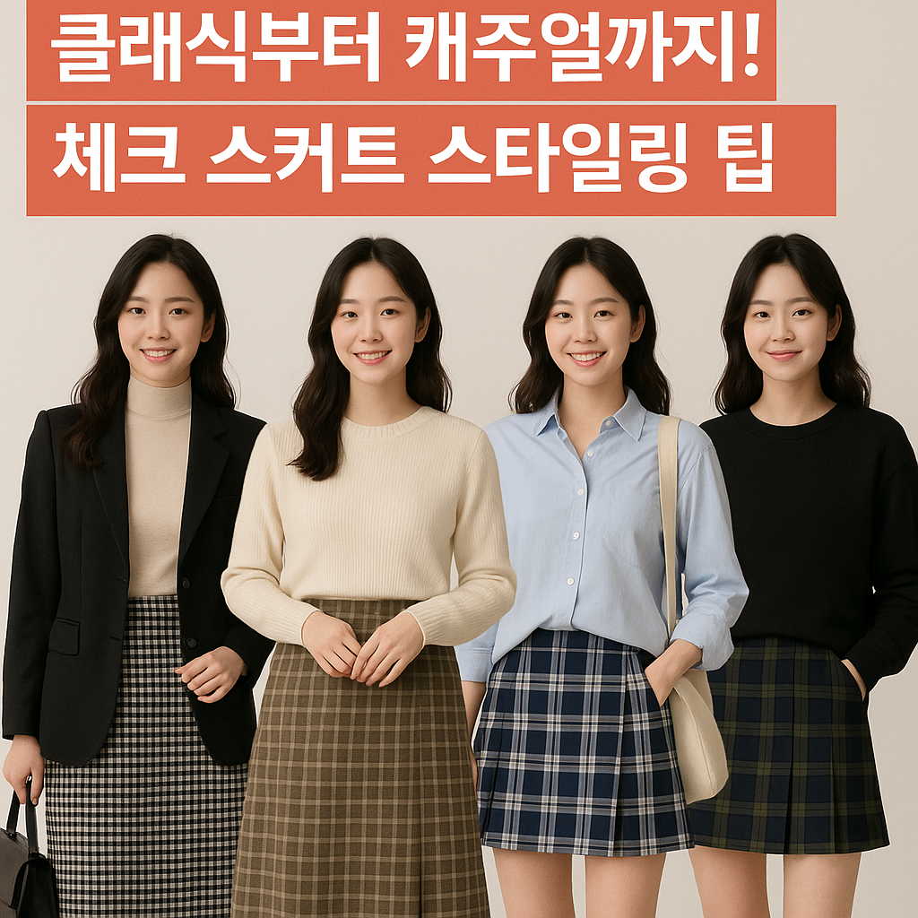 체크 스커트 스타일링