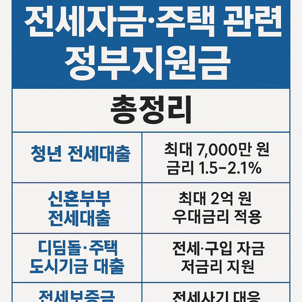 전세자금&middot;주택 관련 정부지원금 총정리