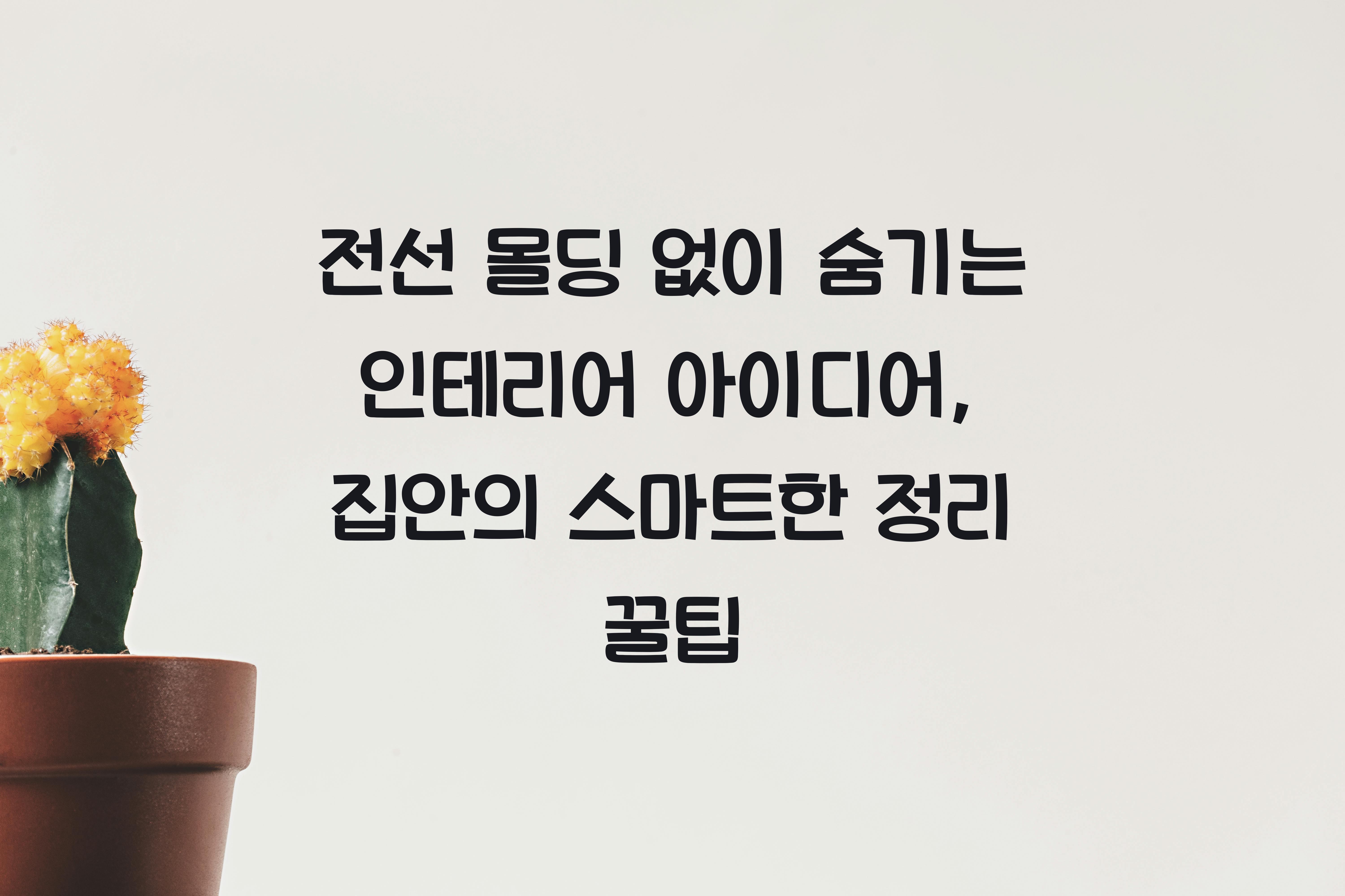 전선 몰딩 없이 숨기는 인테리어 아이디어