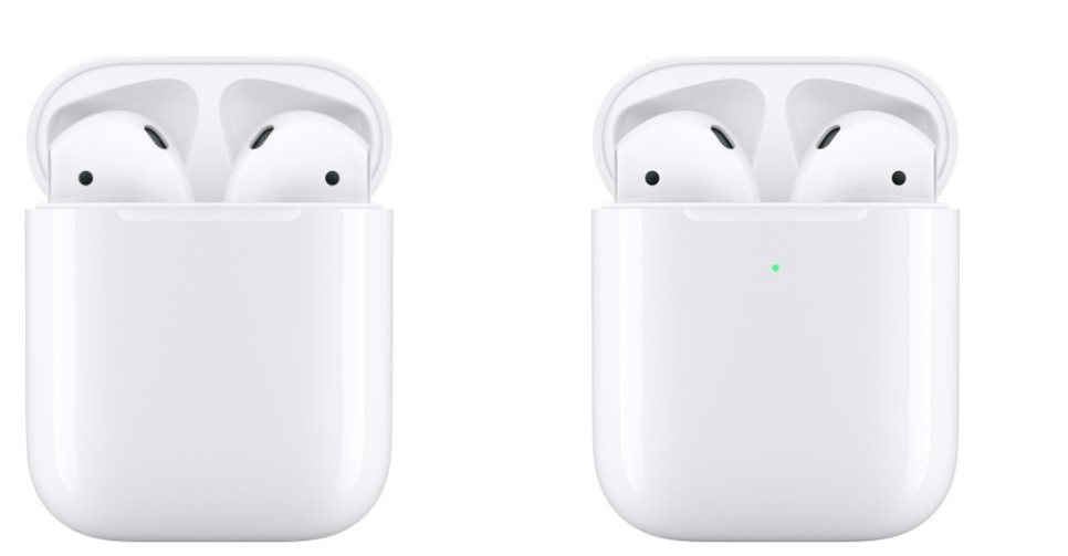 에어팟 1세대와 2세대 외형 비교 이미지
