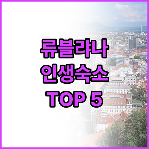 류블랴나 자유여행 숙소 추천 5곳 실..
