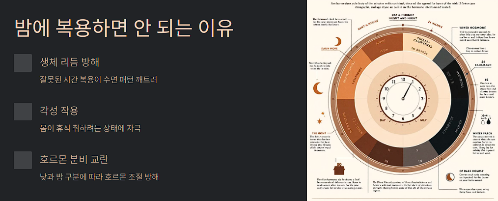 밤에 복용하면 안 되는 이유