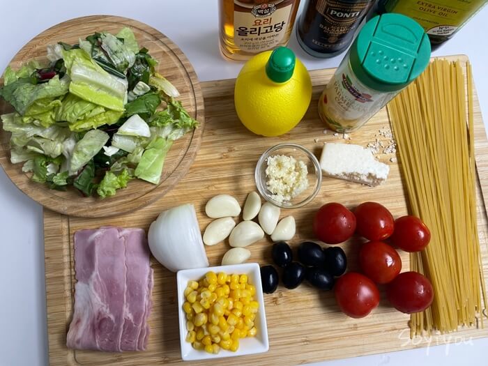 샐러드-파스타-재료