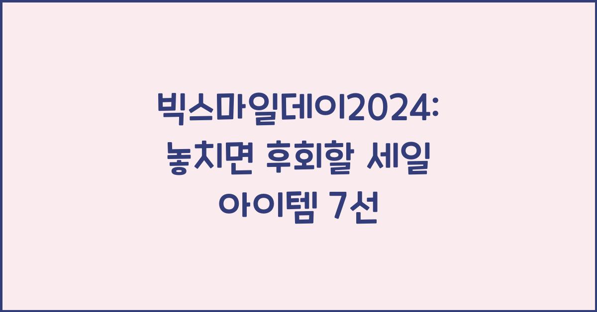 빅스마일데이2024