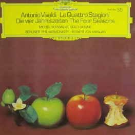 미헬 슈발베 독주, 베를린 필하모닉 오케스트라, 헤르베르트 폰 카라얀 지휘로 도이체 그라모폰 에서 제작한 음반 재킷 사진