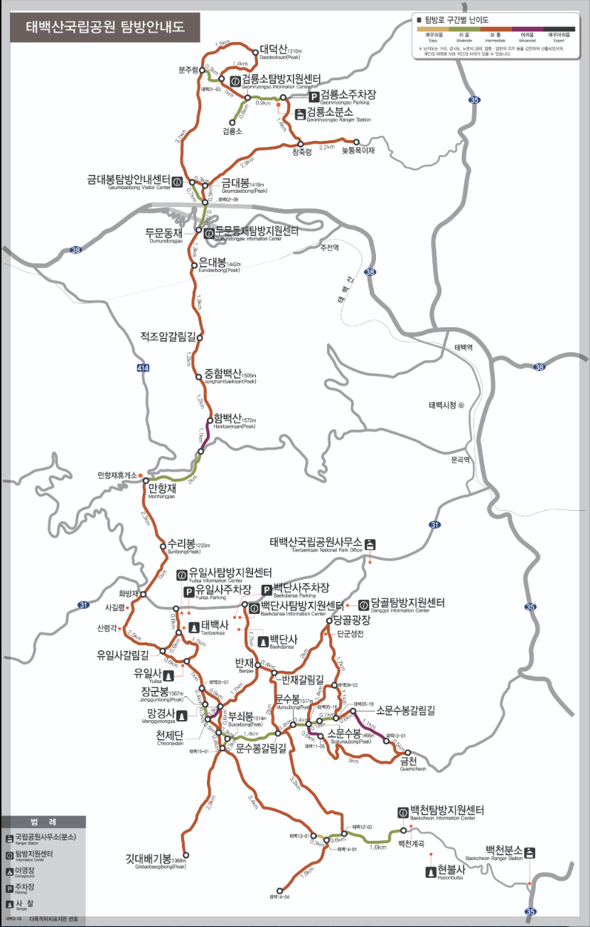 태백산 등산코스, 지도, 추천, 주차장 등 3분 가이드
