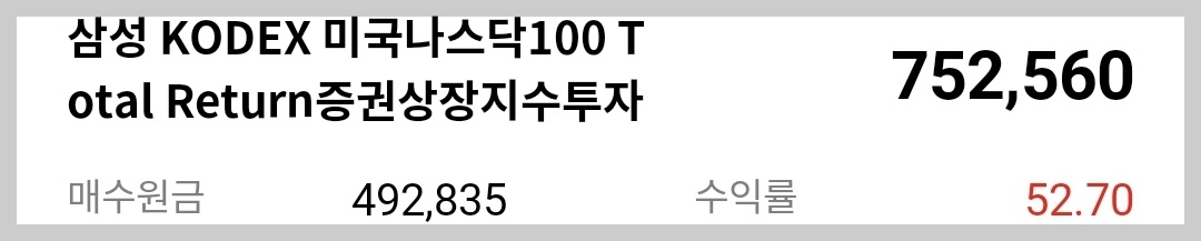 KODEX 미국나스닥100TR ETF 투자 현황