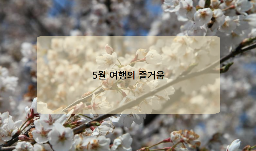 우리나라 5월 여행의 즐거움