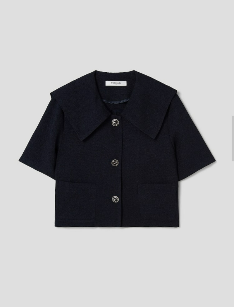 에잇 세컨즈 블랙 크롭 자켓