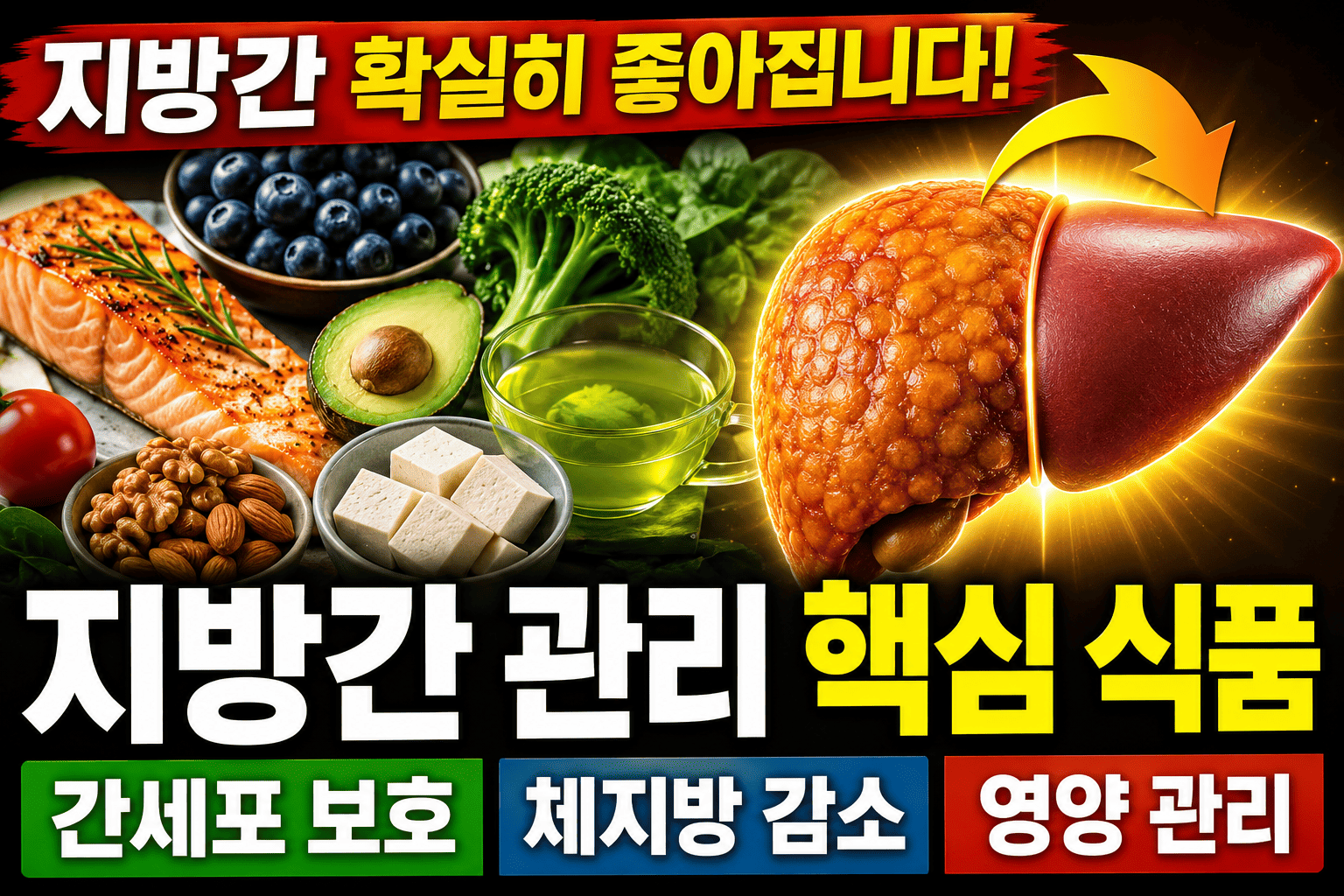 지방간 관리 핵심 식품 (간세포보호, 체지방감소, 영양관리)