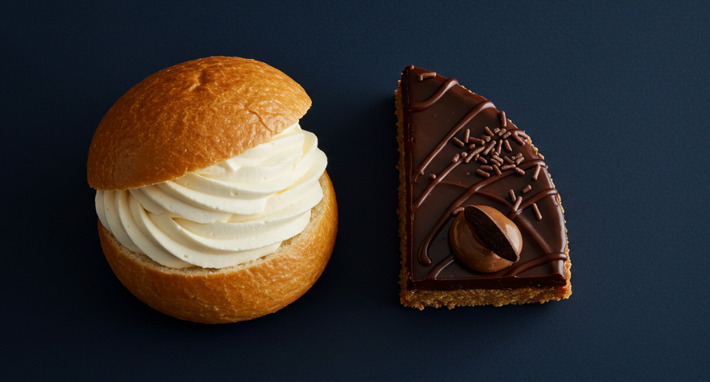 크림빵과 케이크 사진