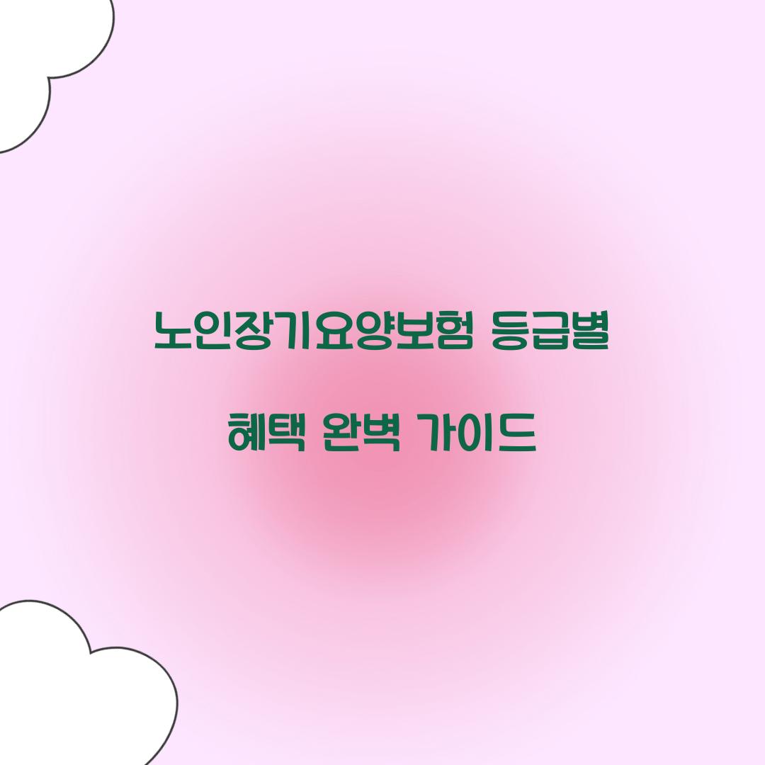 노인장기요양보험 등급별 혜택