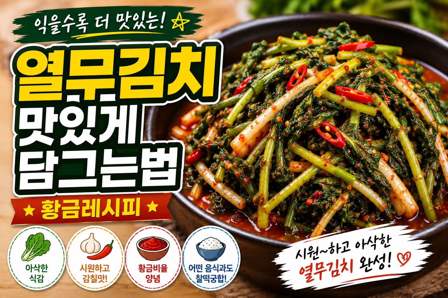 열무김치 맛있게 담그는법, 익을수록 맛있는 황금레시피