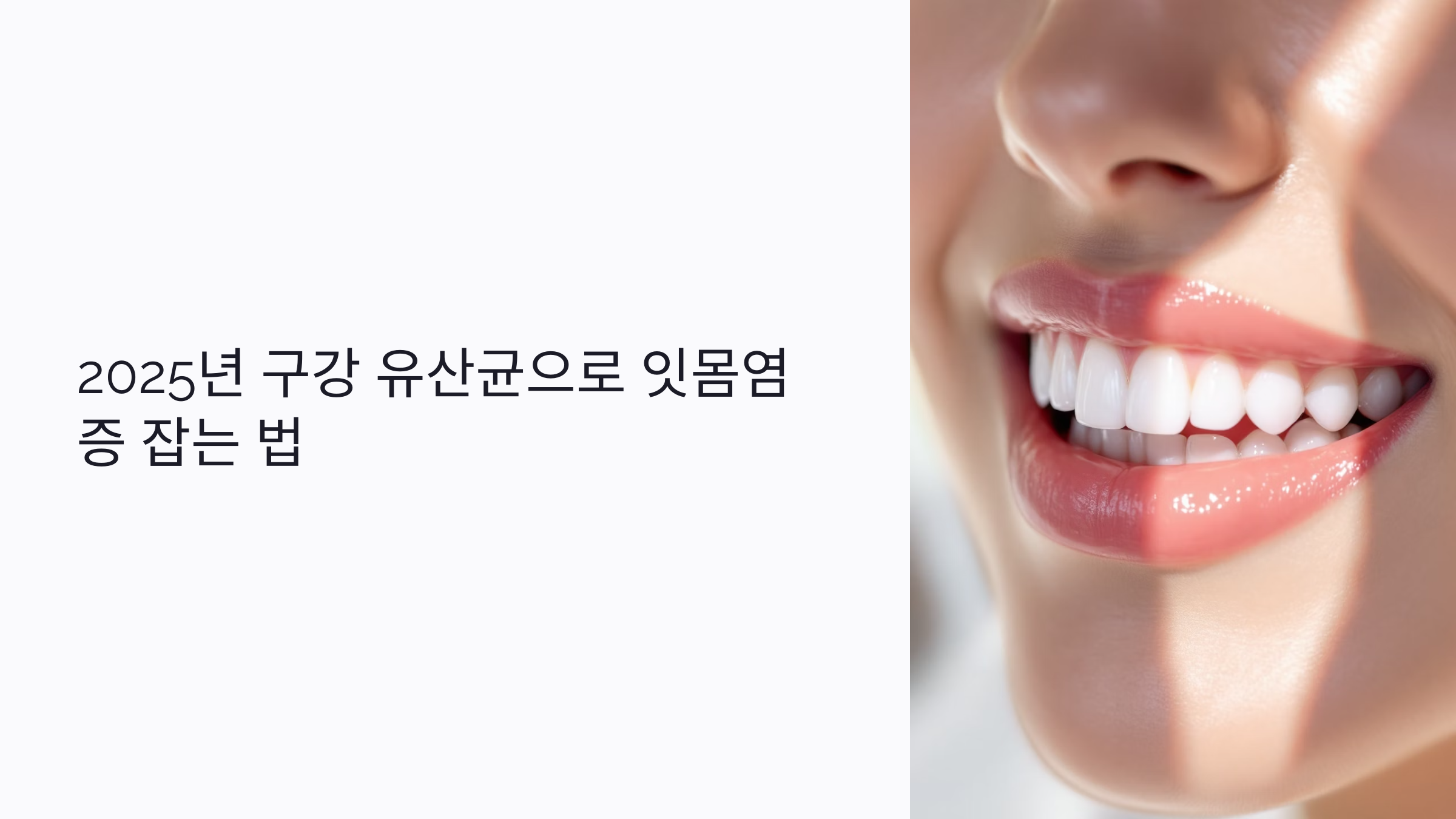 2025년 구강 유산균으로 잇몸염증 잡는 법: 제품별 비교와 꿀팁 총정리