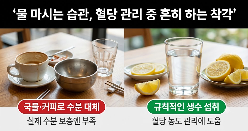 물 마시는 습관, 혈당 관리 중 흔히 하는 착각