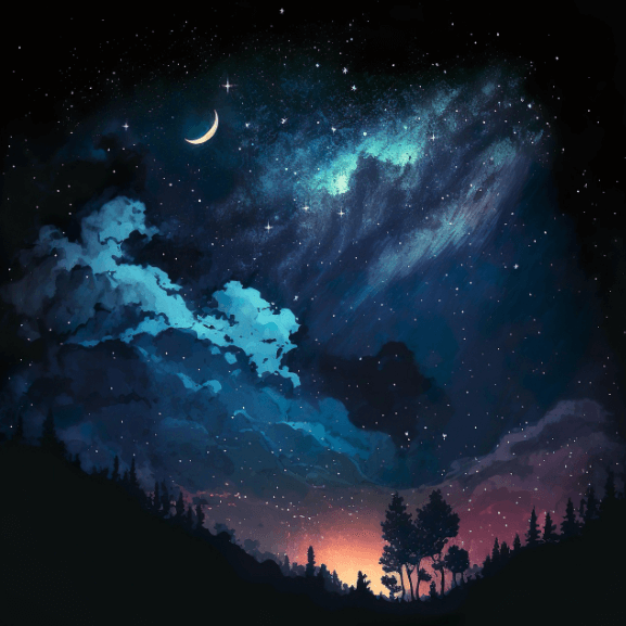 산속의 신비한 하늘 모습