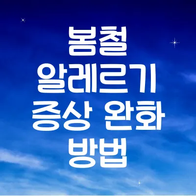 봄철 알레르기 증상 완화