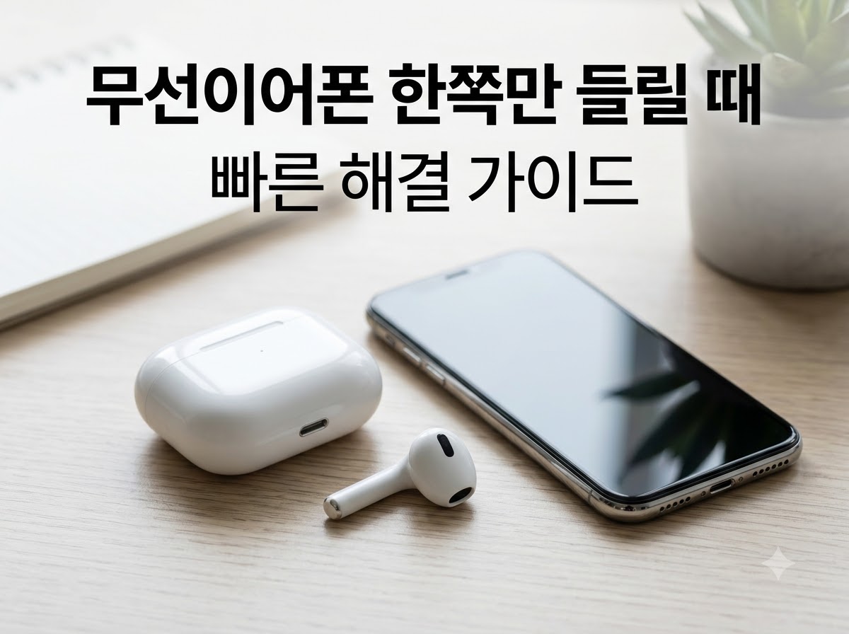 무선이어폰 한쪽만 들릴 때 해결 방법 정리