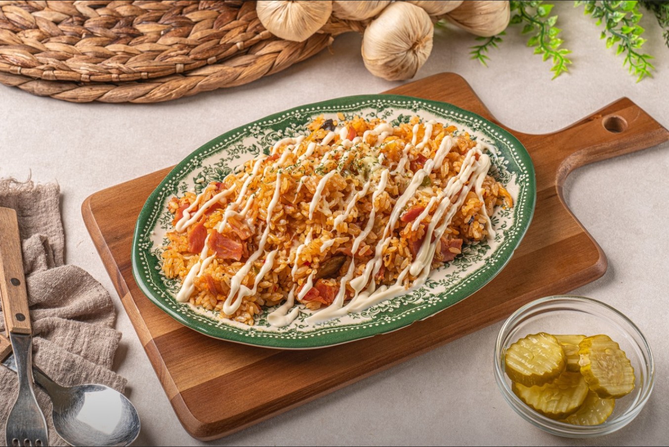 베이컨김치필라프