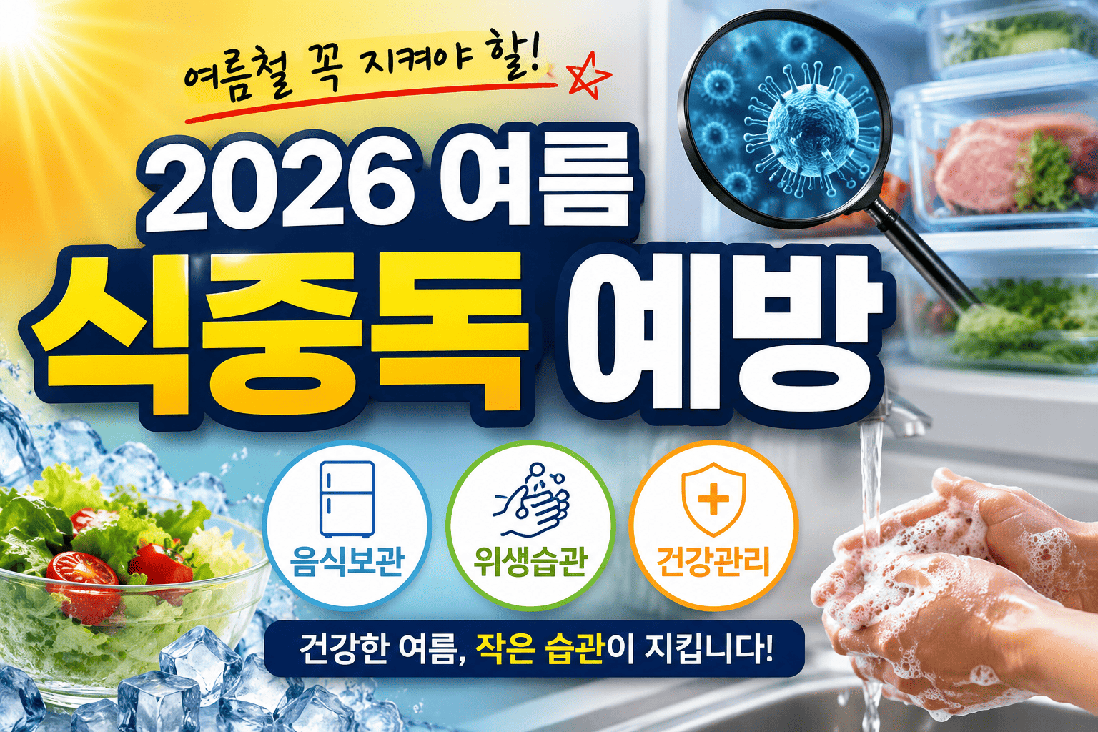 2026 여름 식중독 예방 (음식보관, 위생습관, 건강관리)
