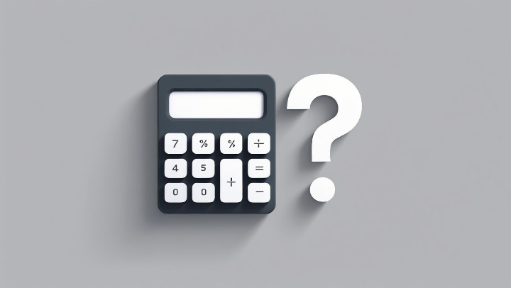 계산기와 물음표 아이콘으로 약정과 위약금 개념을 표현한 이미지