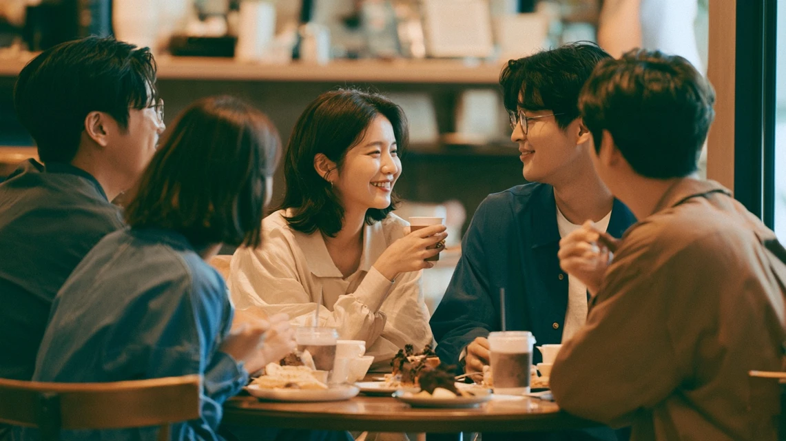 카페 모임 비용을 계산하는 직장인