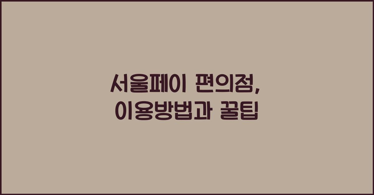 서울페이 편의점