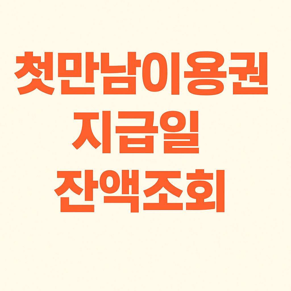 첫만남이용권 잔액조회 - 사진