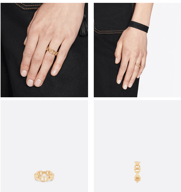 CD Navy 골드 피니시 여러각도 착용샷 4장