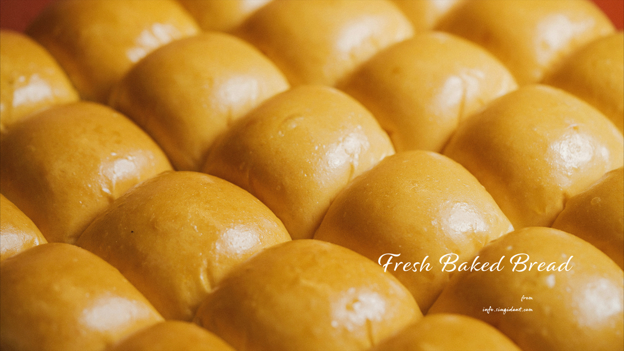 08 갓 구운 햄버거번 C - Fresh Baked Bread 갈색배경화면