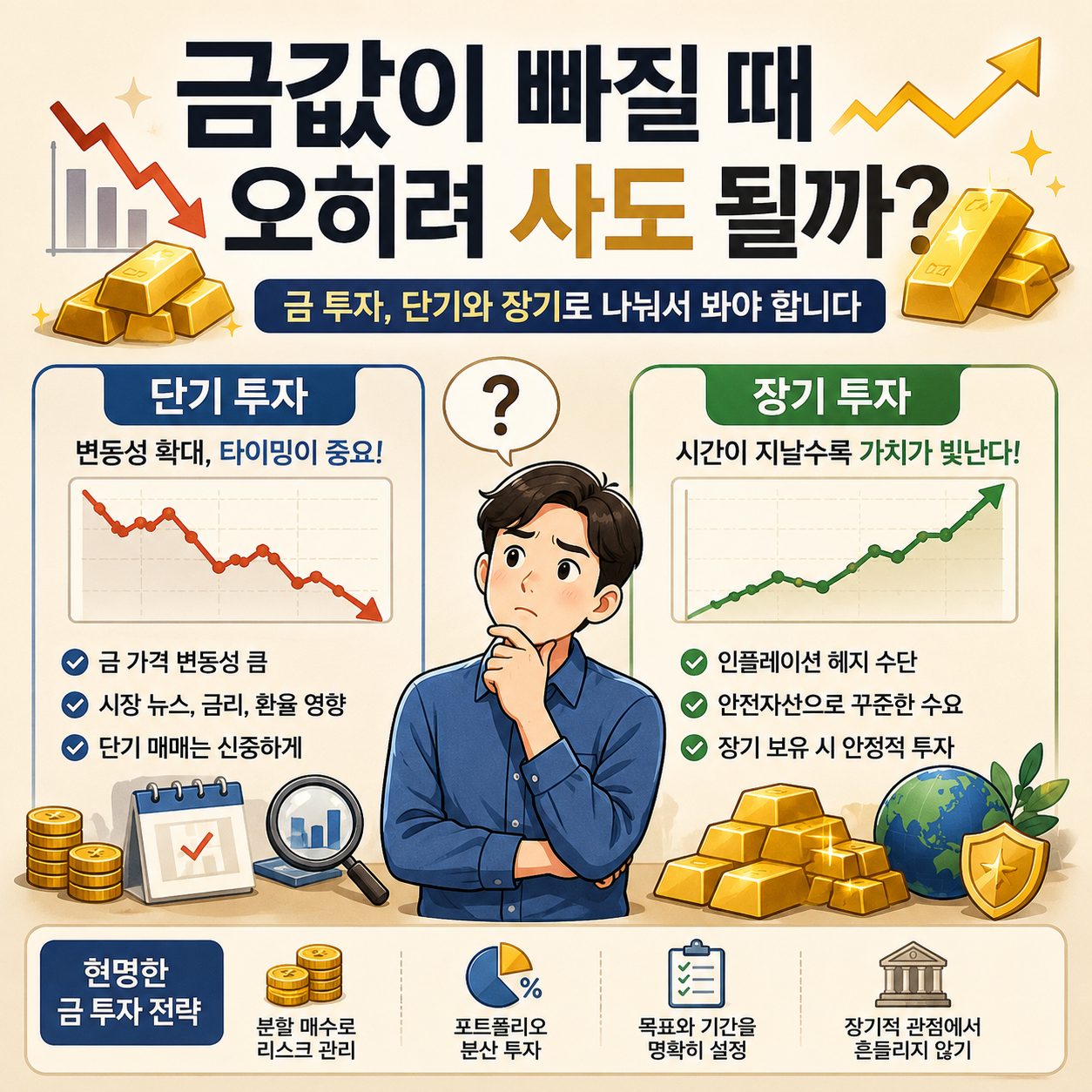금 투자 단기 장기 전망 및 분할 매수